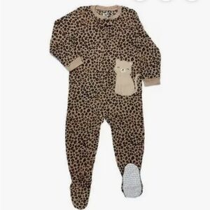 18M🐱🤎 Carter’s Leopard Print Cat Soft Fleece Zip-Up Footie Sleep & Play Pajamas